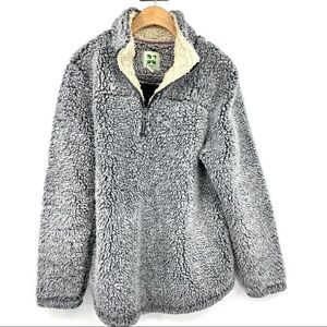 Green Tea 1/4 zip Sherpa fleece pullover L